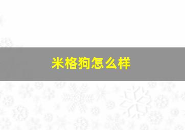 米格狗怎么样