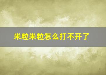 米粒米粒怎么打不开了