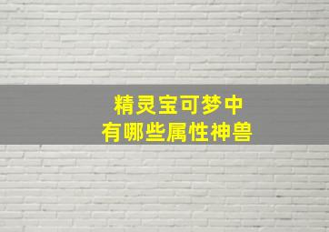 精灵宝可梦中有哪些属性神兽