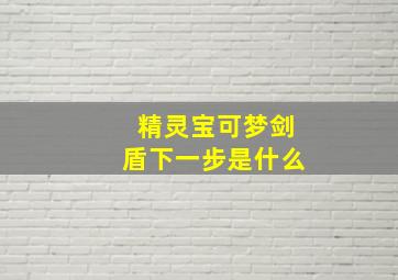 精灵宝可梦剑盾下一步是什么