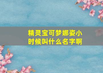 精灵宝可梦娜姿小时候叫什么名字啊