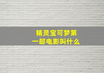 精灵宝可梦第一部电影叫什么