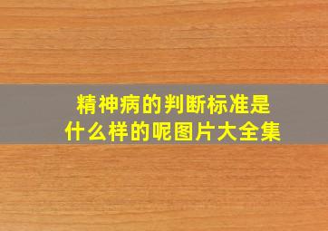 精神病的判断标准是什么样的呢图片大全集