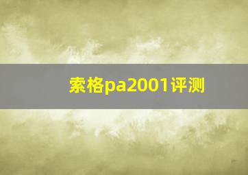 索格pa2001评测