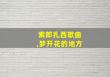 索郎扎西歌曲,梦开花的地方