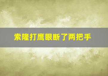 索隆打鹰眼断了两把手