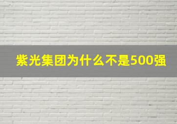 紫光集团为什么不是500强