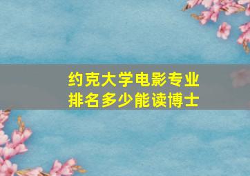 约克大学电影专业排名多少能读博士