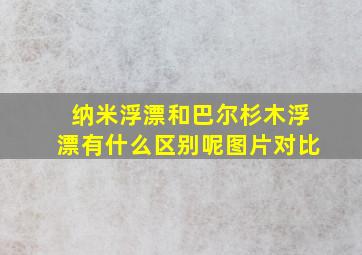 纳米浮漂和巴尔杉木浮漂有什么区别呢图片对比