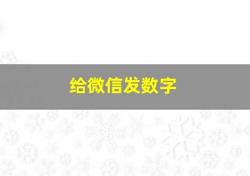 给微信发数字