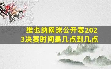 维也纳网球公开赛2023决赛时间是几点到几点