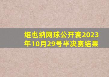 维也纳网球公开赛2023年10月29号半决赛结果