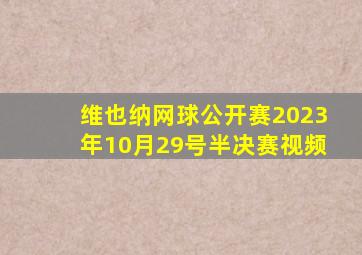 维也纳网球公开赛2023年10月29号半决赛视频