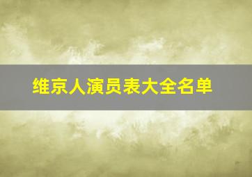 维京人演员表大全名单