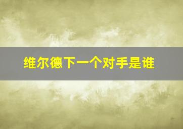 维尔德下一个对手是谁