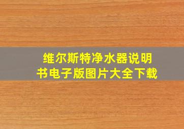 维尔斯特净水器说明书电子版图片大全下载