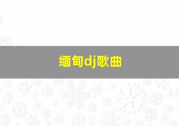 缅甸dj歌曲