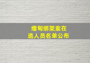 缅甸绑架案在逃人员名单公布