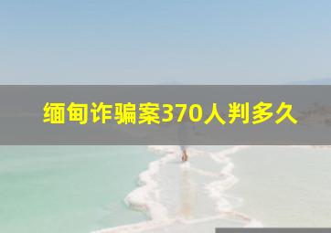 缅甸诈骗案370人判多久