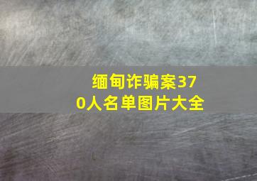 缅甸诈骗案370人名单图片大全