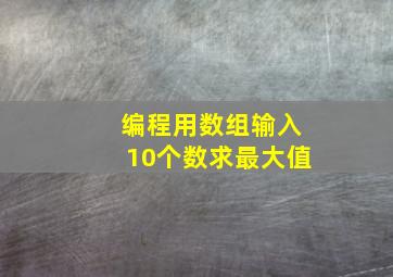 编程用数组输入10个数求最大值