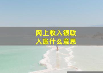 网上收入银联入账什么意思