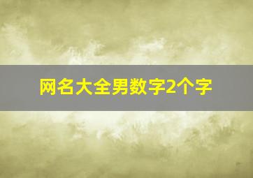 网名大全男数字2个字