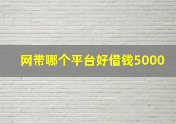 网带哪个平台好借钱5000