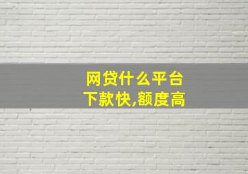 网贷什么平台下款快,额度高