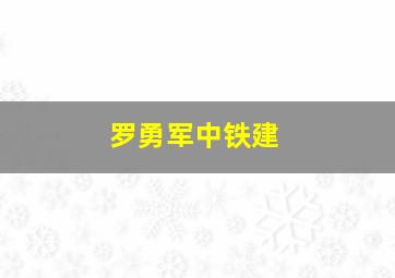 罗勇军中铁建