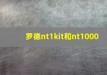 罗德nt1kit和nt1000