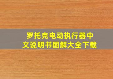 罗托克电动执行器中文说明书图解大全下载