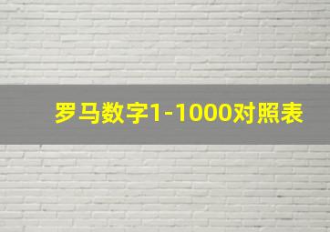 罗马数字1-1000对照表