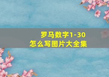 罗马数字1-30怎么写图片大全集