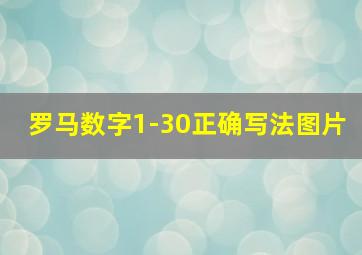 罗马数字1-30正确写法图片