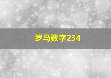 罗马数字234