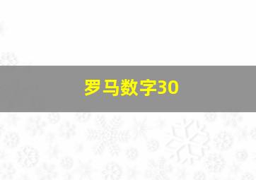 罗马数字30