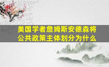 美国学者詹姆斯安德森将公共政策主体划分为什么