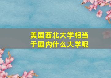 美国西北大学相当于国内什么大学呢