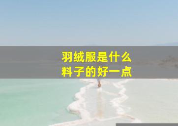 羽绒服是什么料子的好一点