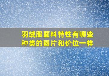 羽绒服面料特性有哪些种类的图片和价位一样