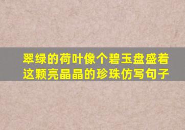 翠绿的荷叶像个碧玉盘盛着这颗亮晶晶的珍珠仿写句子