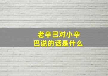 老辛巴对小辛巴说的话是什么