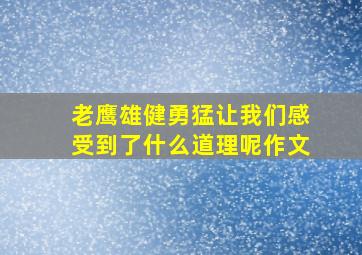 老鹰雄健勇猛让我们感受到了什么道理呢作文