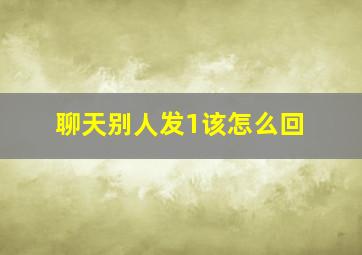 聊天别人发1该怎么回