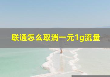 联通怎么取消一元1g流量