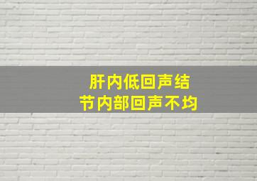 肝内低回声结节内部回声不均