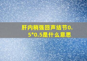 肝内稍强回声结节0.5*0.5是什么意思