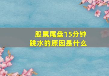 股票尾盘15分钟跳水的原因是什么