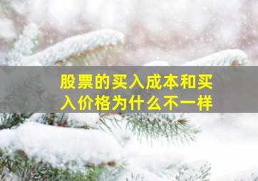 股票的买入成本和买入价格为什么不一样